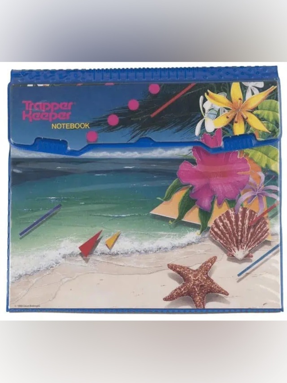 VINTAGE MEAD Trapper Keeper 1989 Tropical Floral Retro 90’s Back to School Cool